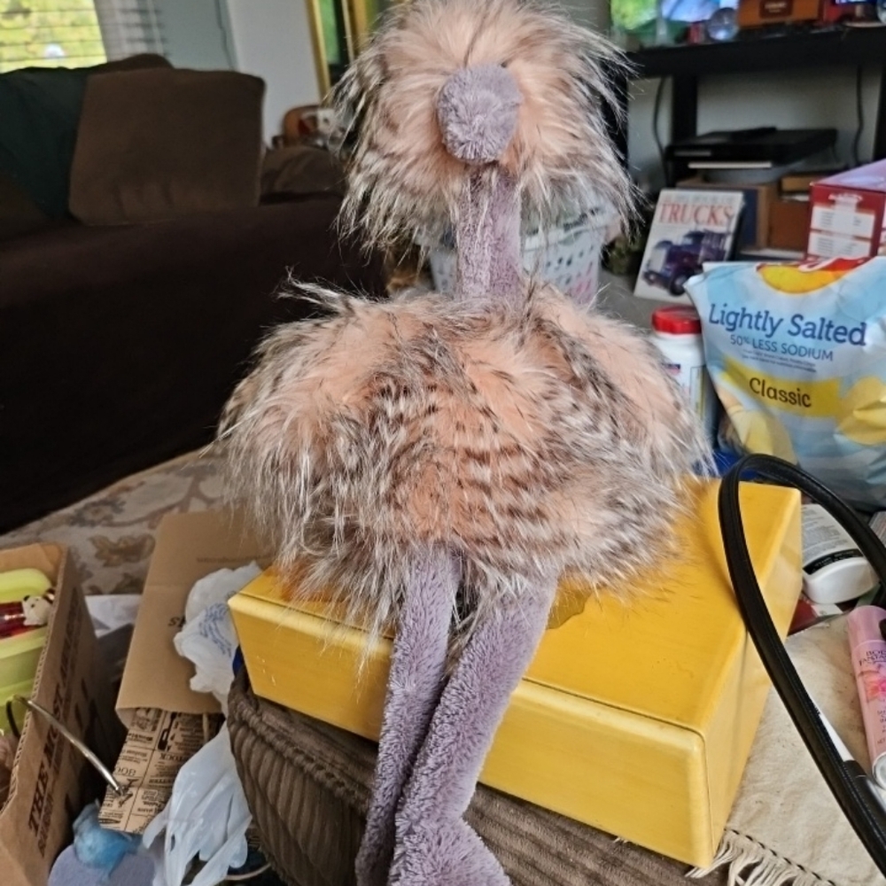 Jellycat Fluffy Plush Toy Ostrich Ollie NWT